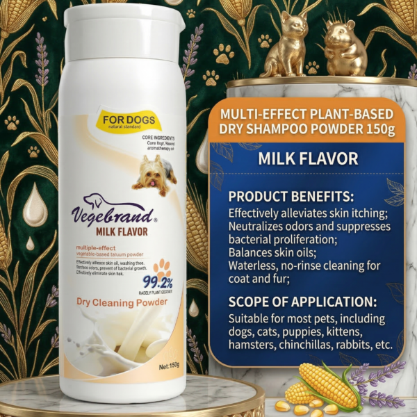 Waterless Cleaning Powder- Creamy Milk | Gentle Comfort & Soft Coat